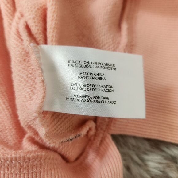 GAP Henley Crewneck Sweatshirt Pink Women's Size Medium - Picture 5 of 10